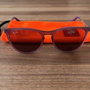 Ray Ban Junior Sunglasses matte opaque purple frames brown lenses good condition